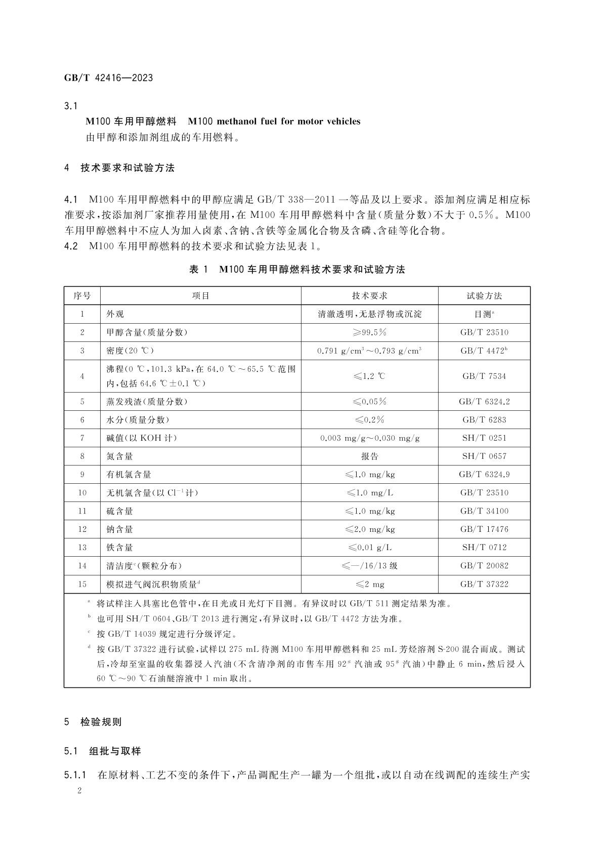 m100甲醇燃料国家标准 m100甲醇燃料国家标准